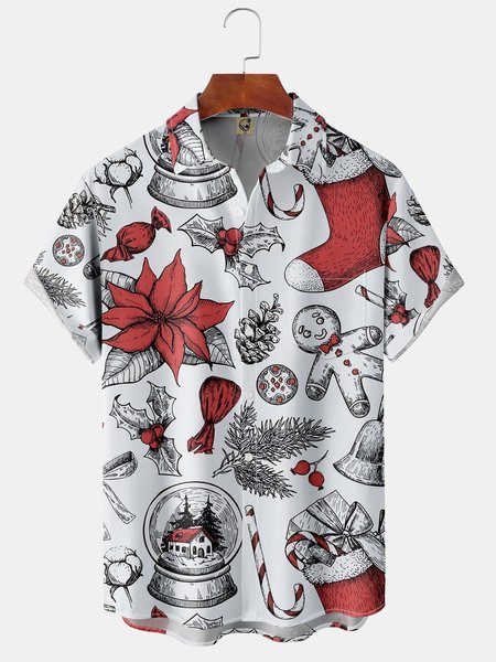 Men's Christmas Print Fashion Hawaiian Lapel Short Sleeve Shirt, White, Short Sleeve Shirts
Men's Christmas Print Fashion Hawaiian Lapel Short Sleeve Shirt, White, Short Sleeve Shirts