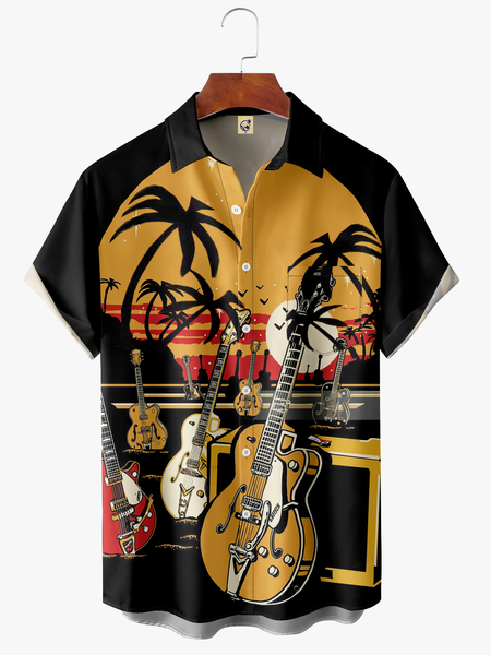 Men's Coconut Tree Guitar Print Fashion Hawaiian Lapel Short Sleeve Shirt, Black, Short Sleeve Shirts
Men's Coconut Tree Guitar Print Fashion Hawaiian Lapel Short Sleeve Shirt, Black, Short Sleeve Shirts