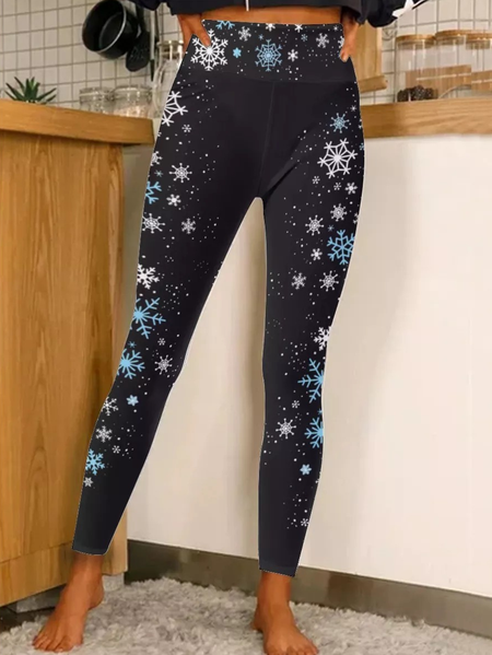 Womens Christmas I Am Cold Snowflakes Print Leggings, As picture, Leggings