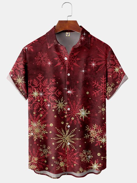 Christmas Snowshake Chest Pocket Short Sleeve Hawaiian Shirt, Red, Short Sleeve Shirts
Christmas Snowshake Chest Pocket Short Sleeve Hawaiian Shirt, Red, Short Sleeve Shirts