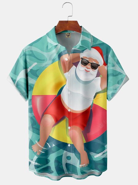 Christmas Santa Claus Chest Pocket Short Sleeve Hawaiian Shirt, Green, Short Sleeve Shirts
Christmas Santa Claus Chest Pocket Short Sleeve Hawaiian Shirt, Green, Short Sleeve Shirts