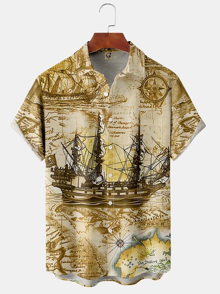 Sailing Boat Chest Pocket Short Sleeve Hawaiian Shirt, Khaki, Short Sleeve Shirts
Sailing Boat Chest Pocket Short Sleeve Hawaiian Shirt, Khaki, Short Sleeve Shirts