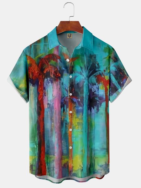 Coconut Tree Art Painting Chest Pocket Short Sleeve Hawaiian Shirt, Blue, Short Sleeve Shirts
Coconut Tree Art Painting Chest Pocket Short Sleeve Hawaiian Shirt, Blue, Short Sleeve Shirts