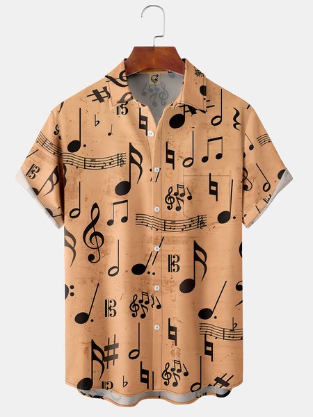 Note Breast Pocket Short Sleeve Shirt Music Collection Lapel Print Top, Khaki, Short Sleeve Shirts
Note Breast Pocket Short Sleeve Shirt Music Collection Lapel Print Top, Khaki, Short Sleeve Shirts