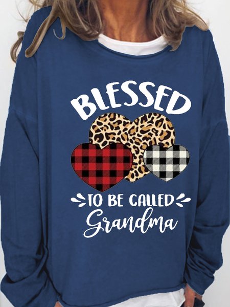 Womens Christmas Blesssed To Be Called Grandma Sweatshirt, Dark blue, Hoodies&Sweatshirts