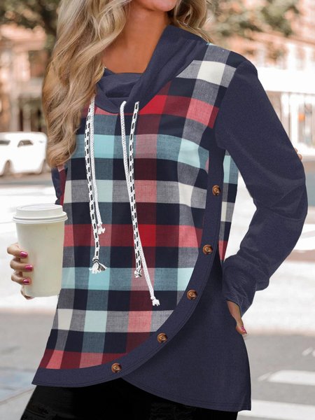 Turtleneck Casual Plaid Sweatshirts, Multicolor, Sweatshirts & Hoodies 
Turtleneck Casual Plaid Sweatshirts, Multicolor, Sweatshirts & Hoodies