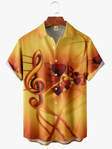 Music Pocket Short Sleeve Shirt, Yellow, Short Sleeve Shirts