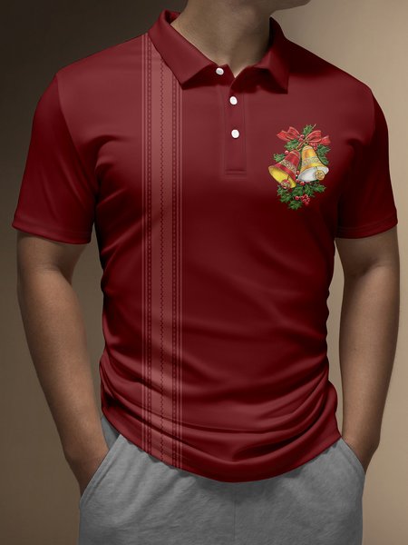 Men's Christmas Bell Buttons Short Sleeve Polo Shirt Casual Festive Collection Lapel Print Top, Red, Men's t-shirts
Men's Christmas Bell Buttons Short Sleeve Polo Shirt Casual Festive Collection Lapel Print Top, Red, Men's t-shirts