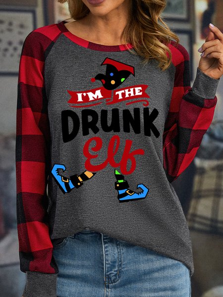 Lilicloth X Paula I‘m The Drunk Elf Women's Christmas Long Sleeve Buffalo Plaid T-Shirt, Gray, Long sleeves
Lilicloth X Paula I‘m The Drunk Elf Women's Christmas Long Sleeve Buffalo Plaid T-Shirt, Gray, Long sleeves