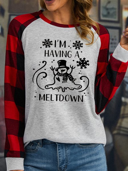 Women's I'm Having A Meltdown Funny Snowman Christmas Crew Neck T-Shirt, White, Long sleeves
Women's I'm Having A Meltdown Funny Snowman Christmas Crew Neck T-Shirt, White, Long sleeves