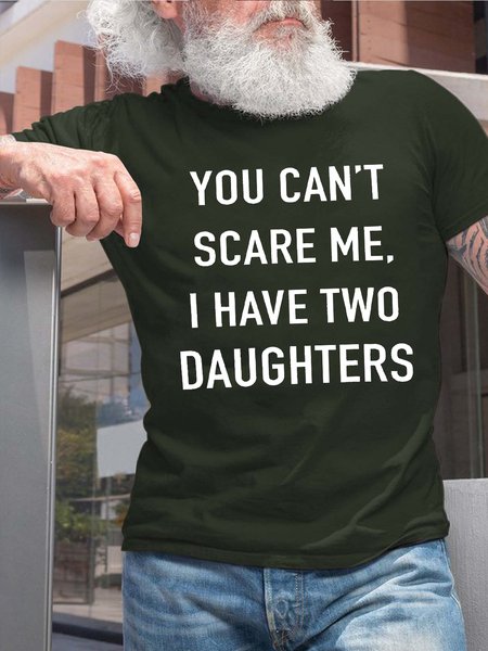 Men's You Can't Scare Me I Have Two Daughters Text Letters Cotton Casual T-Shirt, Green, T-shirts
Men's You Can't Scare Me I Have Two Daughters Text Letters Cotton Casual T-Shirt, Green, T-shirts
