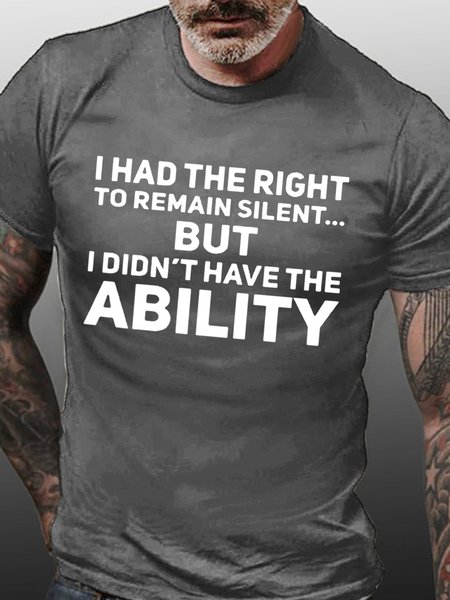 Lilicloth X Yuna I Had The Right To Remain Silent But I Didn't Have The Ability Men's T-Shirt, Deep gray, T-shirts
Lilicloth X Yuna I Had The Right To Remain Silent But I Didn't Have The Ability Men's T-Shirt, Deep gray, T-shirts