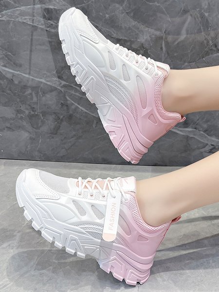 Lightweight Breathable Gradient Lace-Up Sneakers Daddy Shoes, Pink, Sneakers
Lightweight Breathable Gradient Lace-Up Sneakers Daddy Shoes, Pink, Sneakers