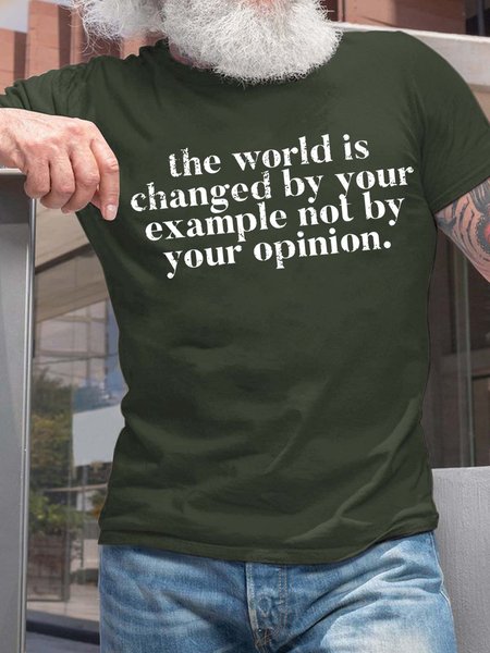 Men The World Is Changed By Your Example Not By Your Opinion Casual Text Letters T-Shirt, Dark green, T-shirts
Men The World Is Changed By Your Example Not By Your Opinion Casual Text Letters T-Shirt, Dark green, T-shirts