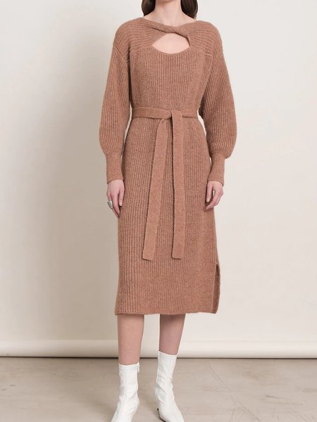 Plain Casual Dresses, Khaki, Maxi Dresses