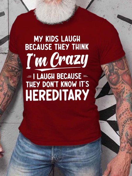 Men My Kids Laugh Because They Think I’m Crazy Casual Cotton Fit T-Shirt, Red, T-shirts
Men My Kids Laugh Because They Think I’m Crazy Casual Cotton Fit T-Shirt, Red, T-shirts