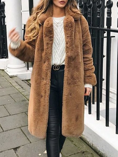 Long sleeve Faux Fur Lapel Collar Urban Teddy Jacket, Brown, Coats
Long sleeve Faux Fur Lapel Collar Urban Teddy Jacket, Brown, Coats