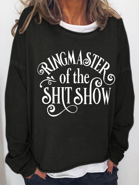 Women Ringmaster Of The Shit Show Simple Crew Neck Text Letters Sweatshirt, Black, Hoodies&Sweatshirts
Women Ringmaster Of The Shit Show Simple Crew Neck Text Letters Sweatshirt, Black, Hoodies&Sweatshirts