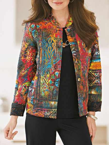 Ethnic Ethnic Regular Fit Jacket, Multicolor, Jackets