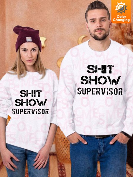 Unisex Shit Show UV Color Changing Sweatshirt, White, Hoodies&Sweatshirts