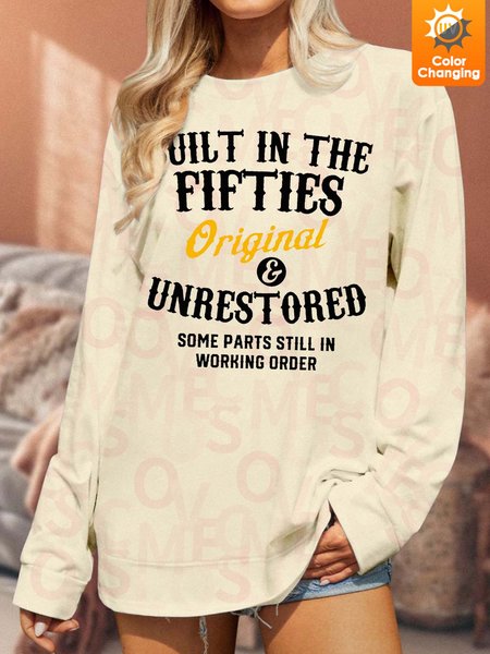 Sunlight Sensitive Sweatshirt With Fifties Casual Text Letters Sweatshirt, Apricot, Hoodies&Sweatshirts
Sunlight Sensitive Sweatshirt With Fifties Casual Text Letters Sweatshirt, Apricot, Hoodies&Sweatshirts
