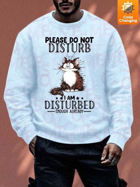 

Unisex Please Do Not Disturb I Am Disturbed Sunlight Sensitive Sweatshirt Casual Cat Sweatshirt, Light blue, Hoodies&Sweatshirts
