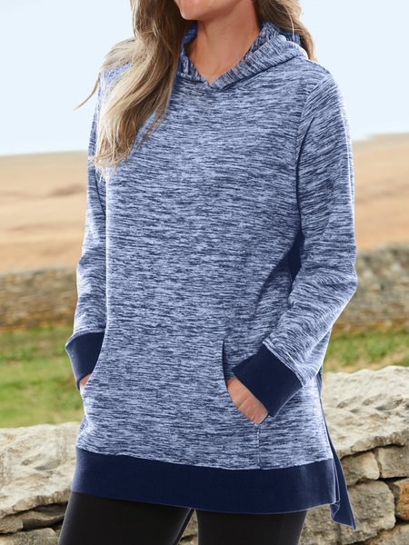 Ombre Casual Loose Hoodie Sweatshirts, Blue, Sweatshirts & Hoodies