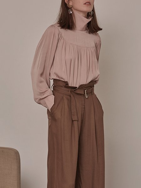 Long sleeve Elegant Plain Loose Turtleneck Blouse, Dusty pink, Blouses and Shirts
Long sleeve Elegant Plain Loose Turtleneck Blouse, Dusty pink, Blouses and Shirts