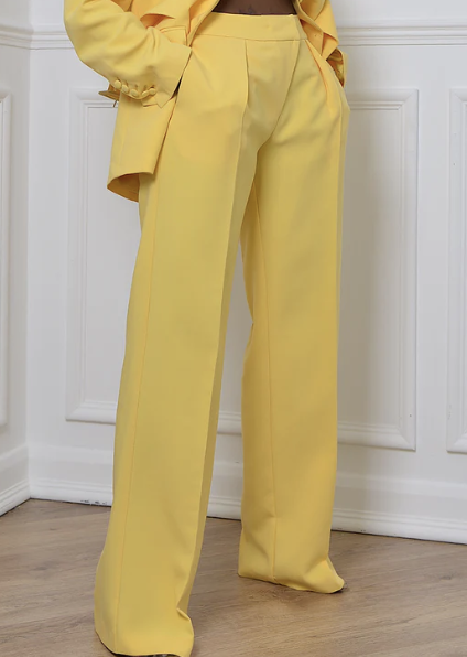 Urban Regular Fit Fashion Straight Pants, Yellow, Pants
