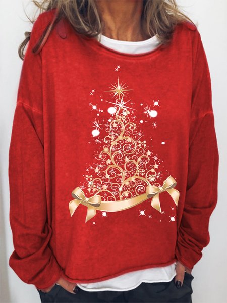 Women Christmas Tree Print Loose Simple Christmas Sweatshirt, Red, Hoodies&Sweatshirts
Women Christmas Tree Print Loose Simple Christmas Sweatshirt, Red, Hoodies&Sweatshirts