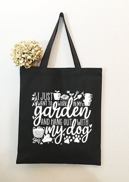 I Just Want To Work In My Garden With My Dog Animal Graphic Shopping Tote, Black, Bags
I Just Want To Work In My Garden With My Dog Animal Graphic Shopping Tote, Black, Bags