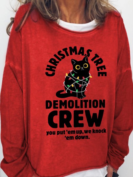 Christmas Tree Demolition Crew With Cat Women's Loose Sweatshirt, Red, Hoodies&Sweatshirts
Christmas Tree Demolition Crew With Cat Women's Loose Sweatshirt, Red, Hoodies&Sweatshirts