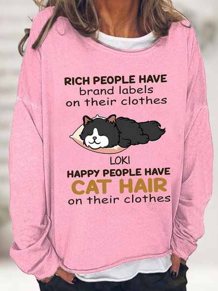 Women's Happy People Have Cat Hair On Their Clothes Funny Text Letters Casual Regular Fit Sweatshirt, Pink, Hoodies&Sweatshirts
Women's Happy People Have Cat Hair On Their Clothes Funny Text Letters Casual Regular Fit Sweatshirt, Pink, Hoodies&Sweatshirts