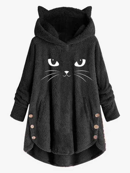 Scratching Cute Cat Embroidered Loose Warm Sweatshirt, Black, Sweatshirts & Hoodies
Scratching Cute Cat Embroidered Loose Warm Sweatshirt, Black, Sweatshirts & Hoodies