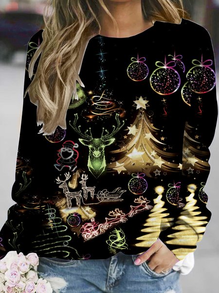 Women Christmas Tree Loose Casual Crew Neck Sweatshirts, Black, Hoodies&Sweatshirts
Women Christmas Tree Loose Casual Crew Neck Sweatshirts, Black, Hoodies&Sweatshirts