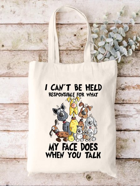 I Can't Be Held For What My Face Does When You Talk Animal Graphic Shopping Tote, White, Bags
I Can't Be Held For What My Face Does When You Talk Animal Graphic Shopping Tote, White, Bags