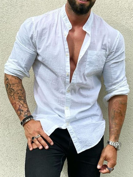 Plain Cotton Chest Pocket Long Sleeve casual Shirt., As picture, Long Sleeve Shirts
Plain Cotton Chest Pocket Long Sleeve casual Shirt., As picture, Long Sleeve Shirts