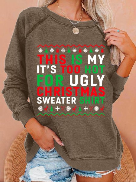 Women Funny This Is My It’s Too Hot For Ugly Christmas Sweater Shirt Simple Crew Neck Sweatshirts, Brown, Hoodies&Sweatshirts
Women Funny This Is My It’s Too Hot For Ugly Christmas Sweater Shirt Simple Crew Neck Sweatshirts, Brown, Hoodies&Sweatshirts