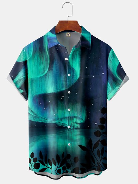 Aurora Landscape Streak Chest Pocket Short Sleeve Hawaiian Shirt, Green, Men Shirts
Aurora Landscape Streak Chest Pocket Short Sleeve Hawaiian Shirt, Green, Men Shirts