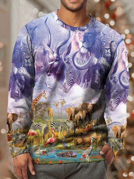 Men Animals And Forests Pattern Crew Neck Casual Animal Sweatshirt, As picture, Hoodies&Sweatshirts
Men Animals And Forests Pattern Crew Neck Casual Animal Sweatshirt, As picture, Hoodies&Sweatshirts