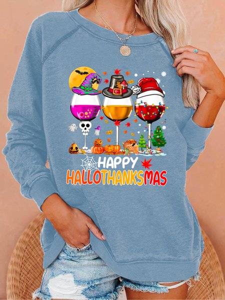 Women's Happy Hallo Thanks Mas Funny Three Red Wine Christmas Graphic Print Loose Casual Sweatshirt, Light blue, Hoodies&Sweatshirts
Women's Happy Hallo Thanks Mas Funny Three Red Wine Christmas Graphic Print Loose Casual Sweatshirt, Light blue, Hoodies&Sweatshirts