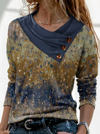 Asymmetrical Casual Top, Multicolor, Tops