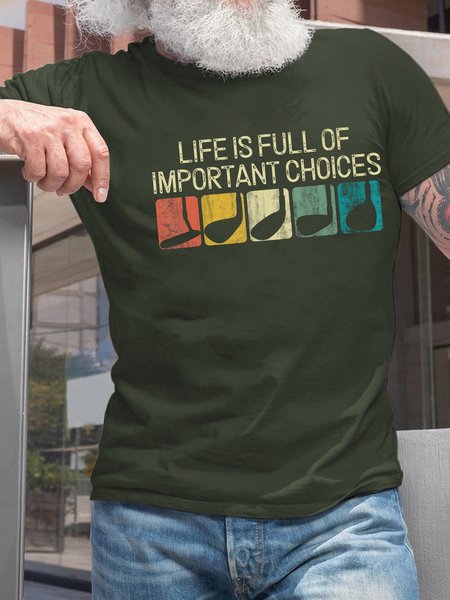 Men Life Is Full Of Important Choices Casual Cotton Text Letters T-Shirt, Deep green, T-shirts
Men Life Is Full Of Important Choices Casual Cotton Text Letters T-Shirt, Deep green, T-shirts