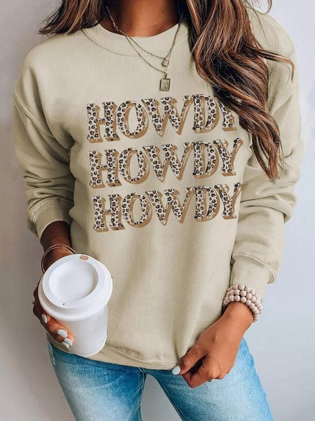 Howdy Letter Print Chunky Crew Neck Sweatshirt, Light khaki, Sweatshirts & Hoodies
Howdy Letter Print Chunky Crew Neck Sweatshirt, Light khaki, Sweatshirts & Hoodies