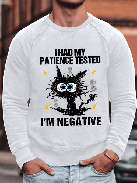 Mens I Am Negative Funny Grumpy Black Cat Graphic Print Text Letters Crew Neck Sweatshirt, White, Hoodies&Sweatshirts
Mens I Am Negative Funny Grumpy Black Cat Graphic Print Text Letters Crew Neck Sweatshirt, White, Hoodies&Sweatshirts