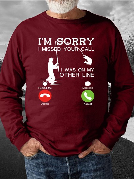 Men I’m Sorry I Missed Your Call I Was On My Other Line Fishing Text Letters Regular Fit Sweatshirt, Red, Hoodies&Sweatshirts
Men I’m Sorry I Missed Your Call I Was On My Other Line Fishing Text Letters Regular Fit Sweatshirt, Red, Hoodies&Sweatshirts