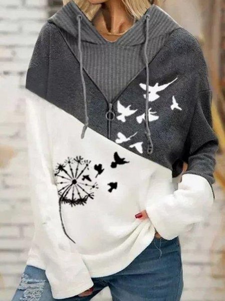 Color Block Hoodie Regular Fit Sweatshirts, Gray, Sweatshirts & Hoodies