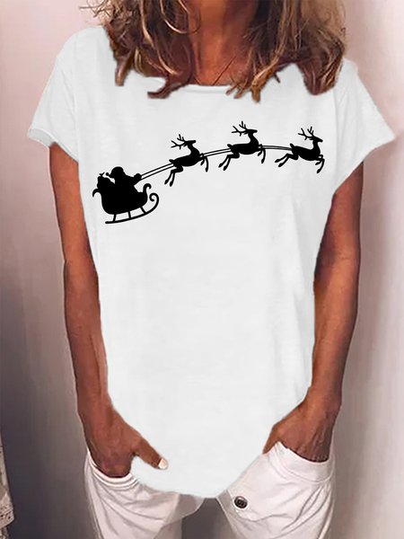 Women's Santa Elk Funny Graphic Print Casual Christmas Cotton-Blend T-Shirt, White, T-shirts
Women's Santa Elk Funny Graphic Print Casual Christmas Cotton-Blend T-Shirt, White, T-shirts
