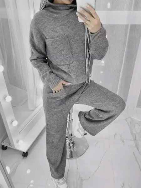 Ladies Fashion Casual Floral Grey Large Pocket Design Two Piece Set, Gray, Suits
Ladies Fashion Casual Floral Grey Large Pocket Design Two Piece Set, Gray, Suits