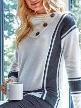 Striped Casual Stripe Sweater, Multicolor, Sweaters